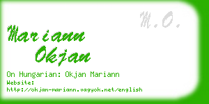 mariann okjan business card